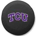 Texas Christian University Tire Cover Logo on Black Vinyl