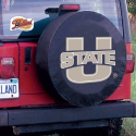 Utah State University Tire Cover w/ Aggies Logo on Black Vinyl