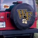 Wake Forest University Tire Cover Logo on Black Vinyl