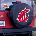 Washington State University Tire Cover Logo on Black Vinyl
