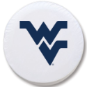 West Virginia University Tire Cover Logo on White Vinyl