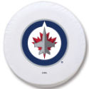 Winnipeg Jets Tire Cover on White Vinyl