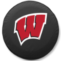 University of Wisconsin Tire Cover w/ "W" Logo on Black Vinyl