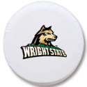 Wright State University Tire Cover w/ Raiders Logo White Vinyl