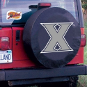 Xavier University Tire Cover w/ Musketeers Logo on Black Vinyl
