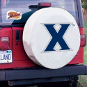 Xavier University Tire Cover w/ Musketeers Logo on White Vinyl