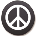 Peace Sign Tire Cover on Black Vinyl