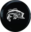 Bass Fishing Tire Cover on Black Vinyl