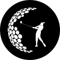Ladies Golf Swing Tire Cover on Black Vinyl