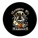 Marines Semper Fi Tire Cover on Black Vinyl