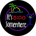It’s 5:00 Somewhere Neon Spare Tire Cover