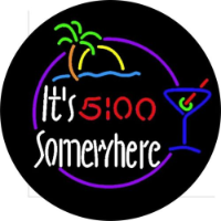 It’s 5:00 Somewhere Neon Spare Tire Cover