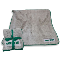 New York Jets Frosty Fleece Blanket w/ Sherpa Material