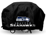 Seattle Grill Cover with Seahawks Logo on Black Vinyl - Deluxe