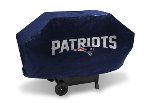 New England Grill Cover with Patriots Logo on Blue Vinyl - Deluxe