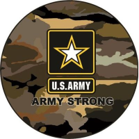 Army Strong Spare Tire Cover on Black Vinyl