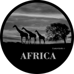 Land Rover African Safari Giraffe Tire Cover on Black Vinyl