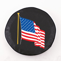 American Flag Tire Cover on Black Vinyl