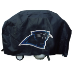 Carolina Grill Cover with Panthers Logo on Black Vinyl - Deluxe