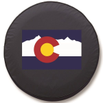 Colorado State Flag Tire Cover - Black Vinyl