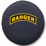 Army Ranger Tire Cover on Black Vinyl