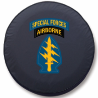 Army Special Forces Airborne Tire Cover Logo on Black