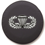 Paratrooper Non Combat Tire Cover on Black Vinyl