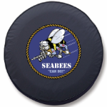 Navy Seabees Tire Cover - Black Vinyl