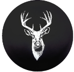 Deer Buck Hunting Tire Cover on Black Vinyl