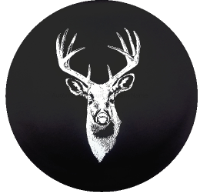 Deer Buck Hunting Tire Cover on Black Vinyl