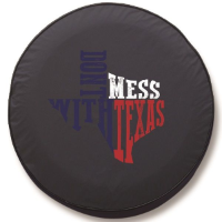Don't Mess with Texas Color Tire Cover on Black Vinyl