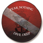 Divers Symbol Quote Tire Cover on Black Vinyl