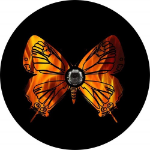 Fire Butterfly Tire Cover - Back Up Camera Ready