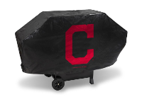 Cleveland Indians BBQ Grill Cover on Black Vinyl - Deluxe