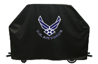 US Air Force Grill Cover with Falcons Logo on Black Vinyl