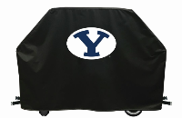 Brigham Young Grill Cover with Cougars Logo on Black Vinyl