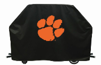 Clemson Grill Cover with Tigers Logo on Black Vinyl