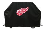Detroit Grill Cover with Red Wings Logo on Black Vinyl