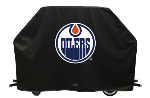 Edmonton Grill Cover with Oilers Logo on Black Vinyl