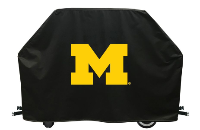 Michigan Grill Cover with Wolverines Logo on Blue Vinyl