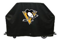 Pittsburgh Grill Cover with Penguins Logo on Black Vinyl