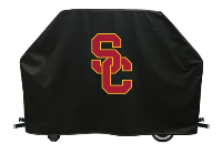 Southern Cal Grill Cover with Trojans Logo on Black Vinyl