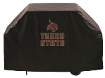 Texas State Grill Cover with Bobcats Logo on Black Vinyl