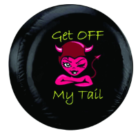 Get Off My Tail Tire Cover on Black Vinyl