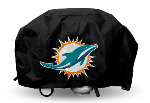 Miami Grill Cover with Dolphins Logo on Black Vinyl - Deluxe