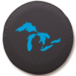 Michigan Great Lakes Tire Cover on Black Vinyl