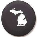 Michigan Home Tire Cover on Black Vinyl