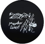 Mountain Ghost Tire Cover on Black Vinyl
