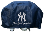New York Grill Cover with Yankees Logo on Blue Vinyl - Deluxe