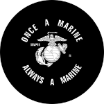 Once a Marine Spare Tire Cover on Black Vinyl